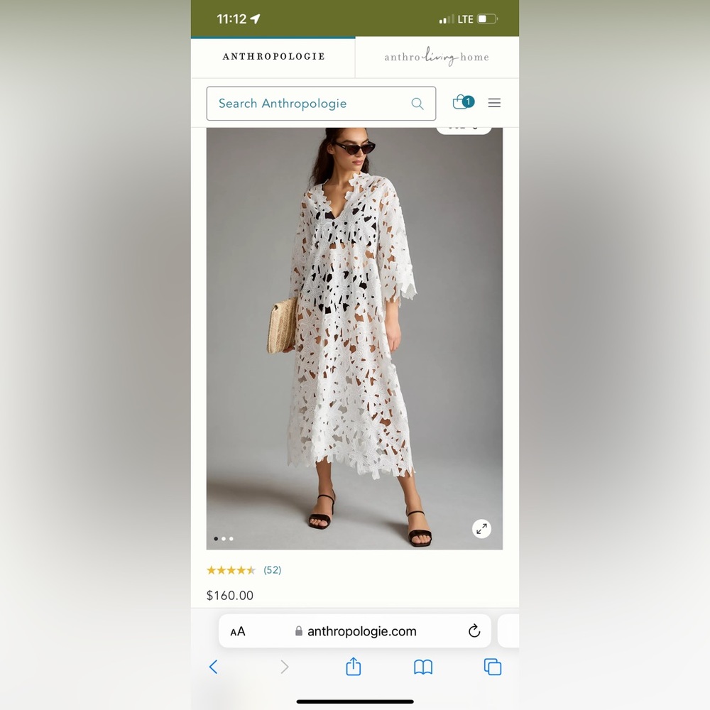 Anthropologie Caftan - Worn Once. One size. Perfect condition.